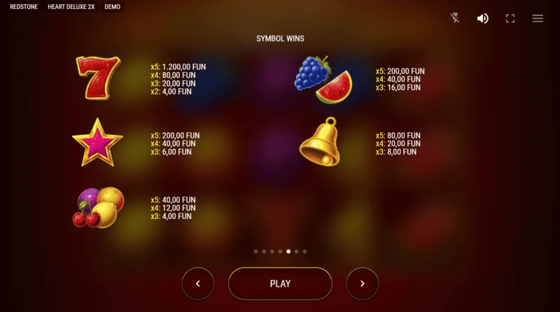 Heart Deluxe 2x - jedwali la malipo lililo na wild ya moyo inayoenea